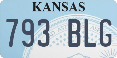 KS license plate 793BLG