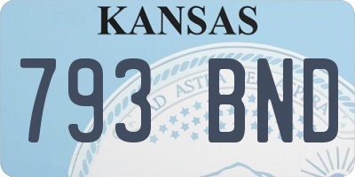 KS license plate 793BND