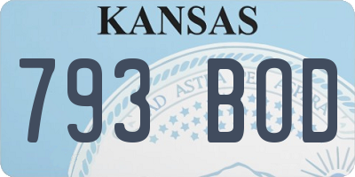 KS license plate 793BOD