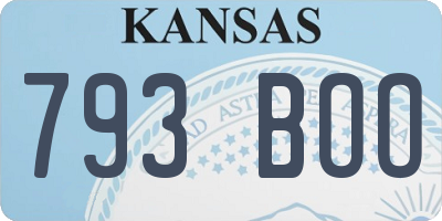 KS license plate 793BOO