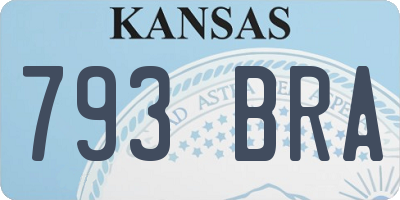KS license plate 793BRA