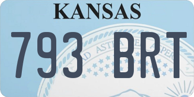 KS license plate 793BRT