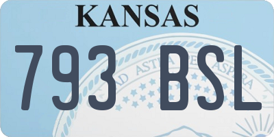 KS license plate 793BSL
