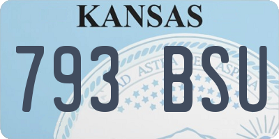 KS license plate 793BSU