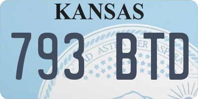 KS license plate 793BTD
