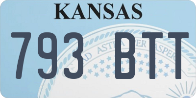 KS license plate 793BTT