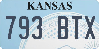 KS license plate 793BTX