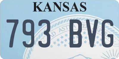 KS license plate 793BVG