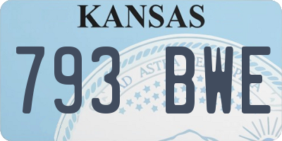KS license plate 793BWE