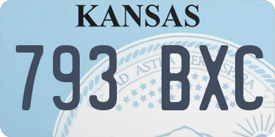 KS license plate 793BXC