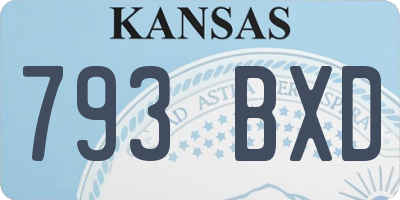 KS license plate 793BXD