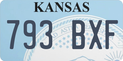 KS license plate 793BXF