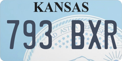 KS license plate 793BXR