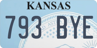 KS license plate 793BYE