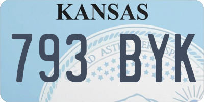KS license plate 793BYK