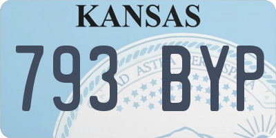 KS license plate 793BYP
