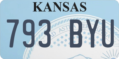 KS license plate 793BYU