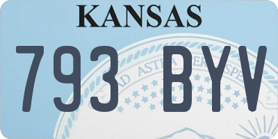KS license plate 793BYV