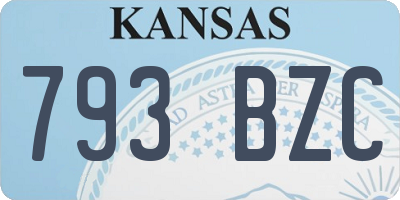 KS license plate 793BZC
