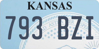 KS license plate 793BZI