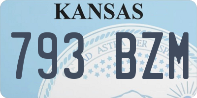 KS license plate 793BZM