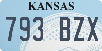 KS license plate 793BZX