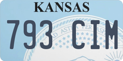 KS license plate 793CIM