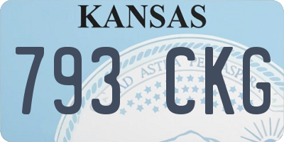KS license plate 793CKG