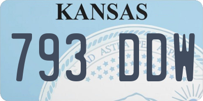 KS license plate 793DDW
