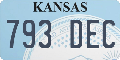 KS license plate 793DEC