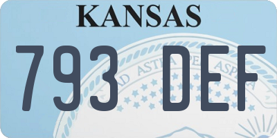 KS license plate 793DEF