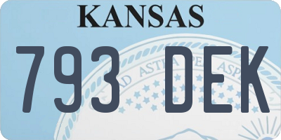 KS license plate 793DEK
