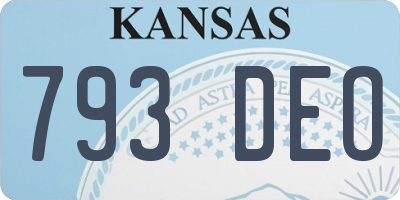 KS license plate 793DEO
