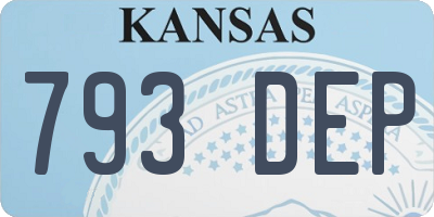 KS license plate 793DEP