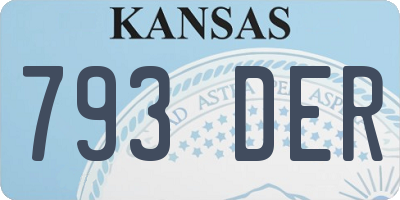 KS license plate 793DER