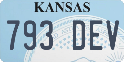 KS license plate 793DEV