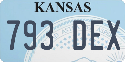 KS license plate 793DEX