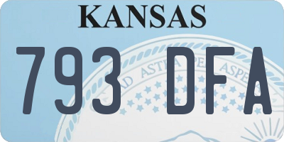 KS license plate 793DFA