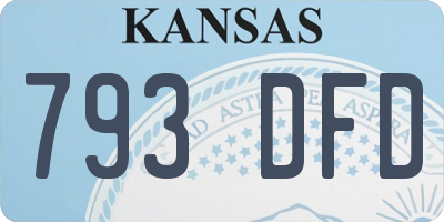 KS license plate 793DFD