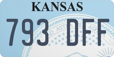 KS license plate 793DFF