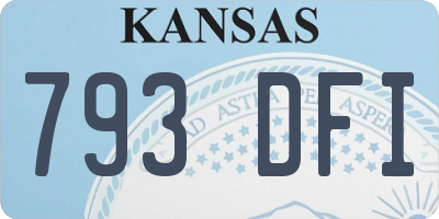 KS license plate 793DFI