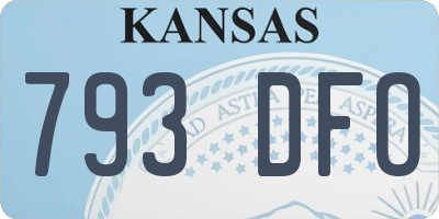 KS license plate 793DFO
