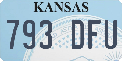 KS license plate 793DFU
