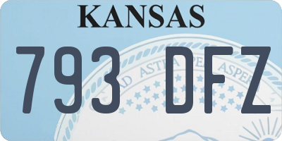 KS license plate 793DFZ