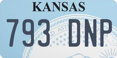 KS license plate 793DNP