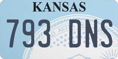 KS license plate 793DNS