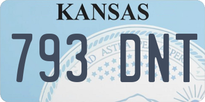KS license plate 793DNT