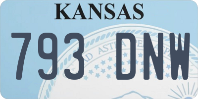 KS license plate 793DNW