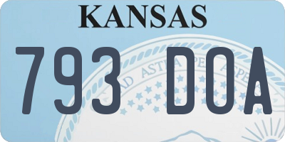 KS license plate 793DOA