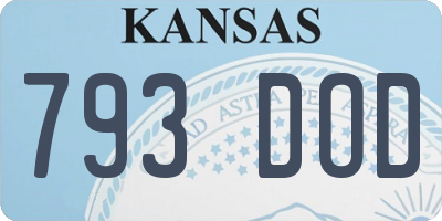 KS license plate 793DOD